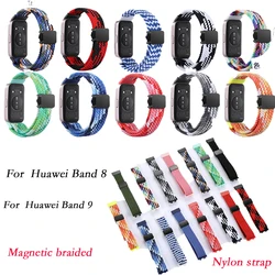 18mm Strap Nylon Woven Watch Band For Huawei Band 8 Braided Clasp Sports Replace Wristband For Huawei Band 9 Smart Watch Fashion