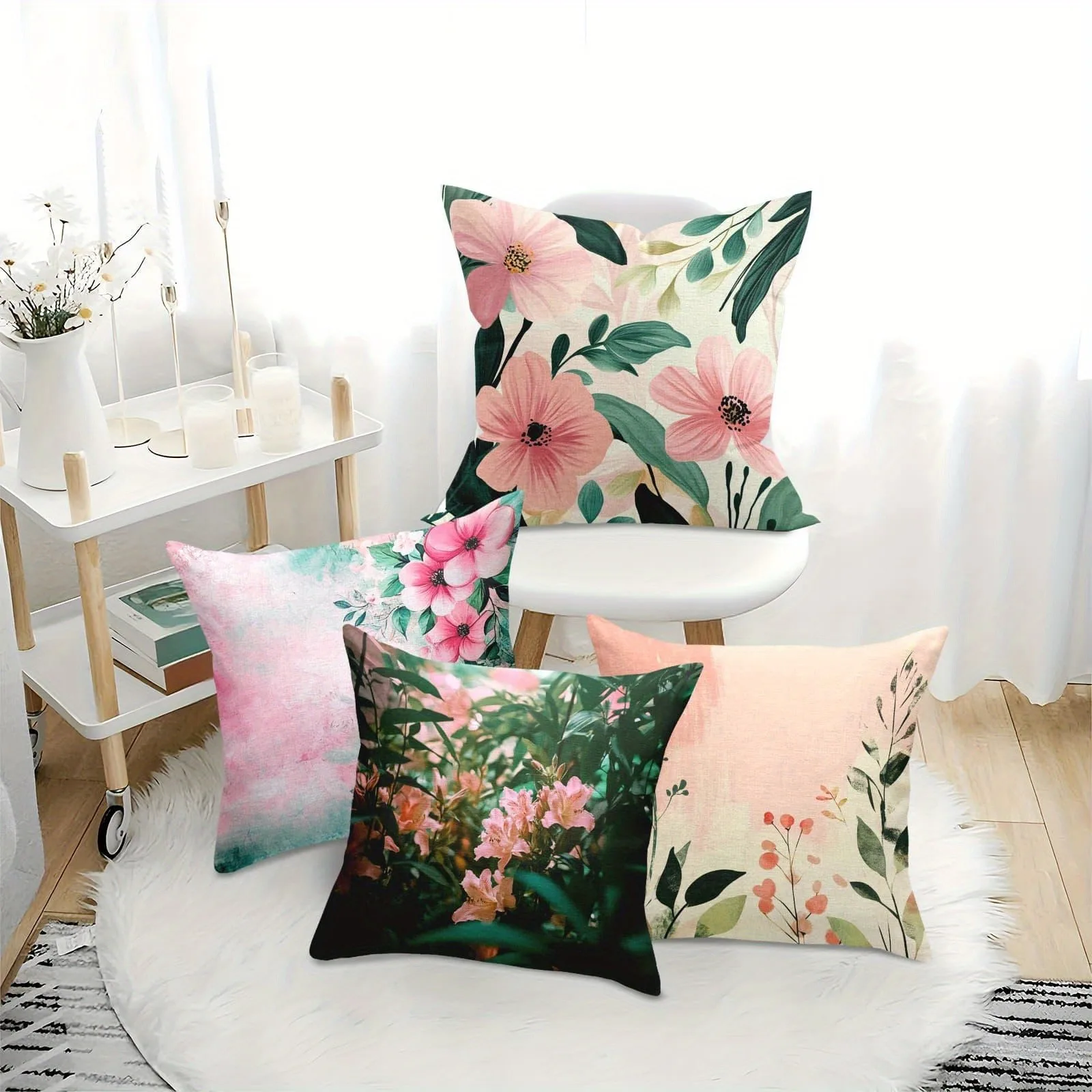 

Наволочка Blush Floral Garden: романтический чехол для подушки со свежим тематикой для уютного современного домашнего декора дивана