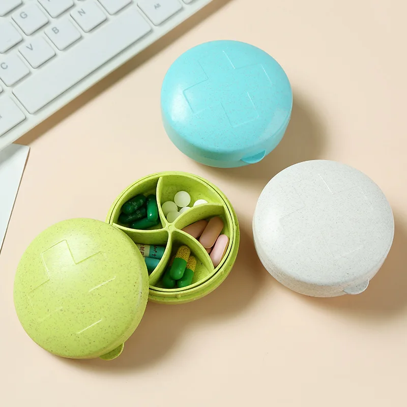 5-grids Portable Round Weekly Pill Box Small Medicine Boxex Personal Travel Storage Box Five Compartments Medicine Ball Boxex