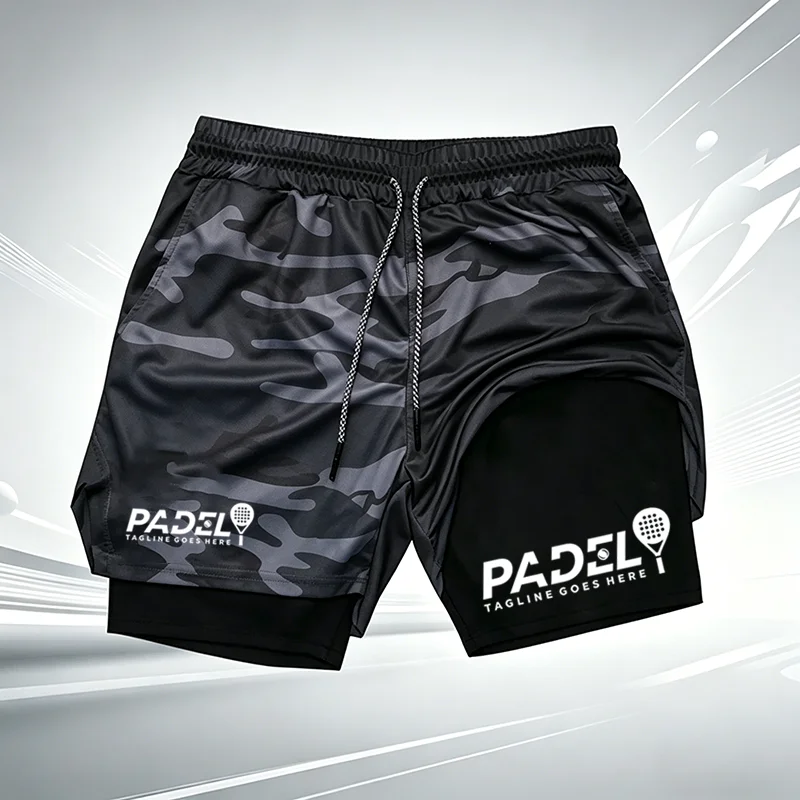 Padel Tennis 2-in-1 Performance-Shorts für Herren, schnell trocknende, reibungsarme Kompressions-Liner-Shorts für Sport und Fitnesstraining wx217 – Detail 9