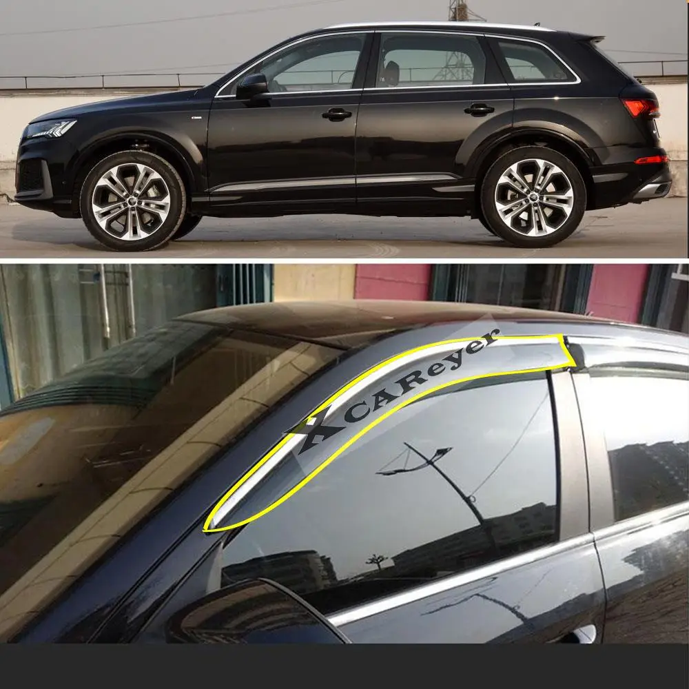 

Car Body Styling Sticker Plastic Window Glass Wind Visor Rain/Sun Guard Vent Parts For AUDI Q7 2016 2017 2018 2019 2020 2021