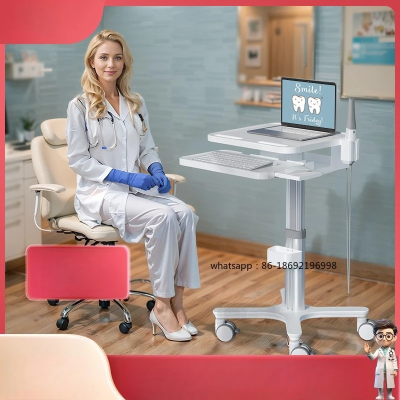 Dental Scanner Trolley Notebook Trolley, Mobile Oral Scanner Trolley KVM Medical Wheelbarrow