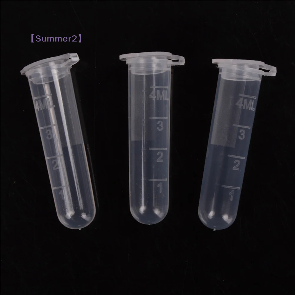 30Pcs 5ml Plastic Centrifuge Lab Test Tube Vial Sample Container Bottle with Cap〔Sum2〕