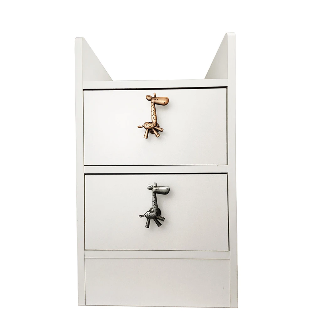 

1PCS Plant Animal Shape Furniture Handles Zinc Alloy Giraffe Shape Furniture Handle Door Cabinets Knobs Retro Dresser Handles