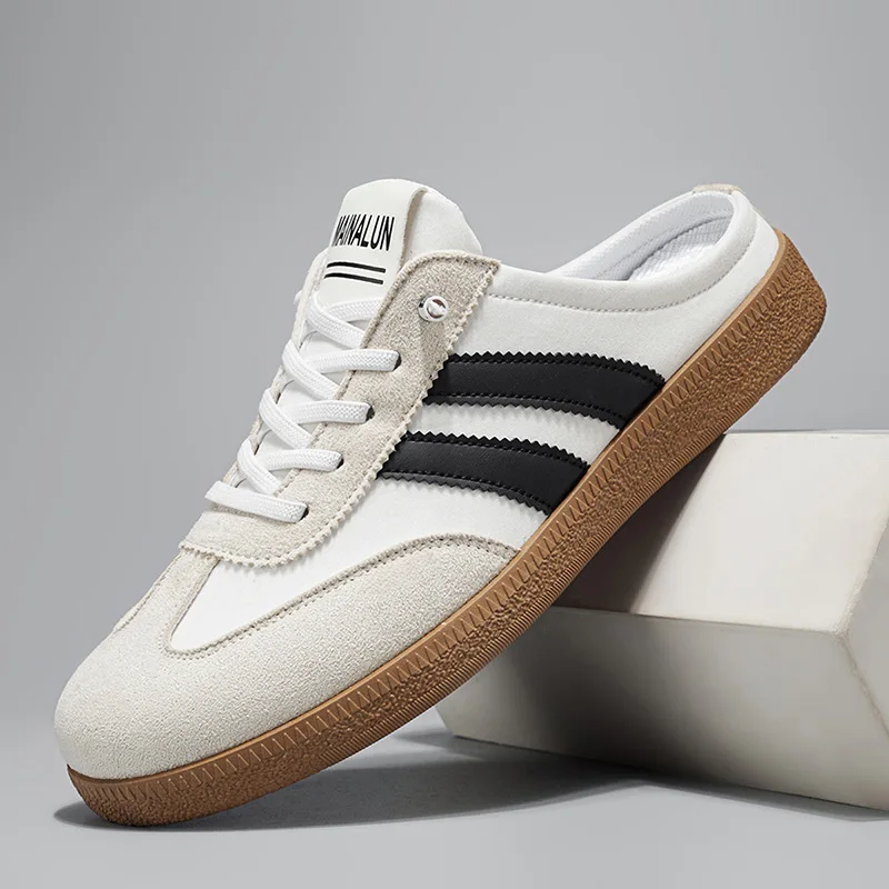 Casual Shoes Men Lace Up Slingback Sneakers Suede Patchwork Classic Fashion Flat Walking Shoe Footwear Plus Size 45 4 6 47 48