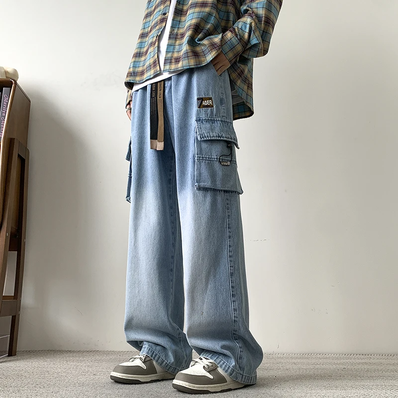Loose Straight Tube Vintage Jeans 2026 Spring Autumn Korean Men's Wide Leg Casual China-Chic Work Clothes Long Pants