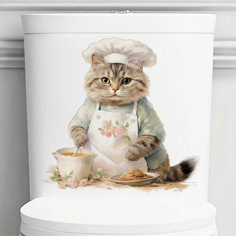 T2344# Funny Cartoon Cat Stickers, Bright Wall for Home, Cabinet, Door,Decoration, Vinyl Car Decals, Outdoor Indoor Use
