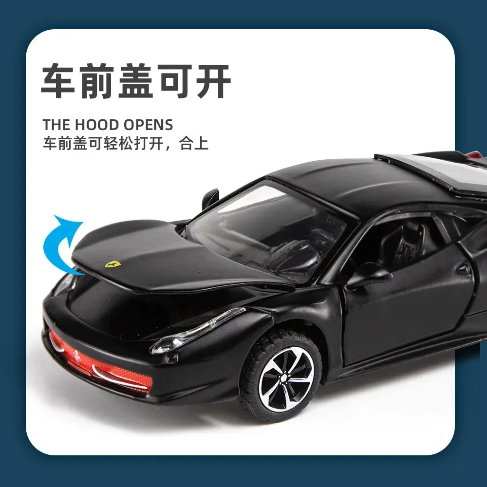 1: 32 시뮬레이션 페라리 풀 방법 458 합금 소리와 빛 소년 반환 모델 어린이 장식 장난감 패션 액세서리