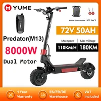 YUME Raptor Electric Scooter 8000W/6000W Motor eScooter 11/13 inch Tires Max Speed 110KM/H Max Range 180KM Electric Scooter