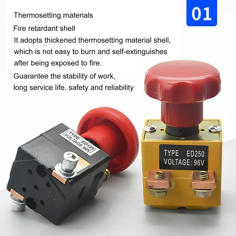 Electric Tricycles Forklifts Power Off Button Anti Wear Heat Resistant Power Switch Low Resistivity Flame Retardant Stop Switch