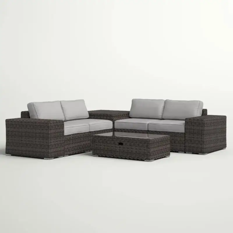 8-Pc Fully Assembled Rattan Patio Sectional Set w/Cushions for Outdoor Comfort and Style