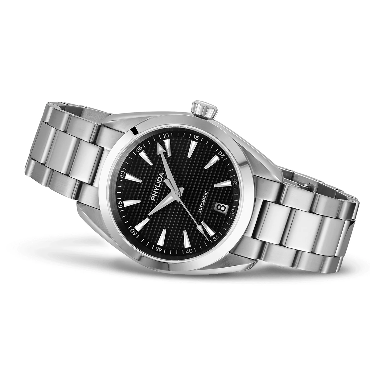 PHYLIDA 38 мм AQUA AT150 мужские автоматические часы с черным циферблатом механические наручные часы BGW9 циферблат NH35A механизм 150 м водонепроницаемые