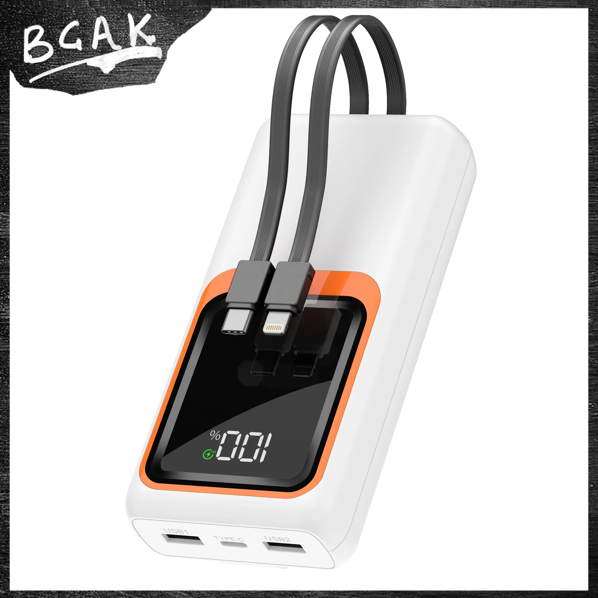 

Real Capacity BCAK 50000mAh 20000mah Wholesale 66W Super Fast Charging Power Bank Built-in Cable Outdoor Large Capacity Portable