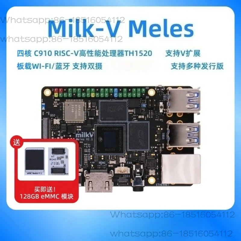 Milk-V Meles TH1520 C910 Quad-core Single Board Development Board RISC-V Replaces  4B