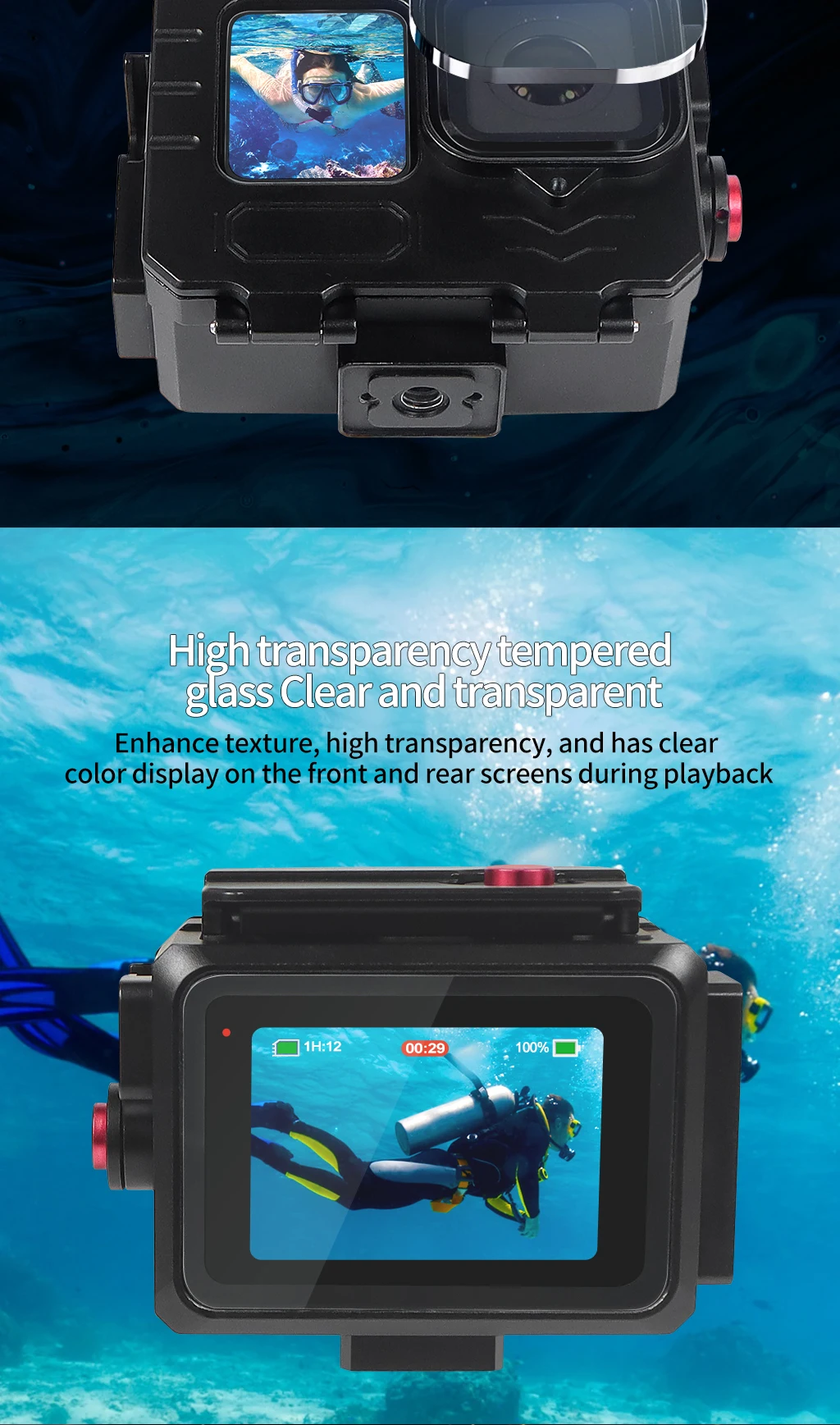 Aluminiumlegierung Tauchgehäuse IP68 Wasserdichtes Gehäuse für Gopro 13 12 11 10 Actionkamera Unterwasser-Vlog-Schale Schutzrahmen – Detail 6
