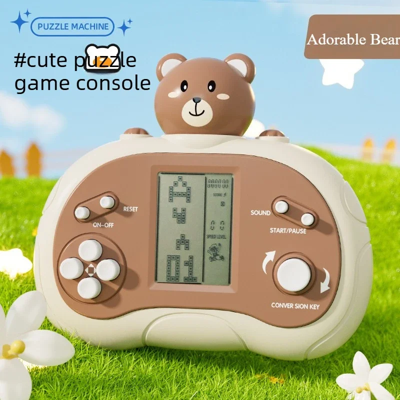 Tetris Handheld Game Console Educational Toys Fun Big Screen Press Music