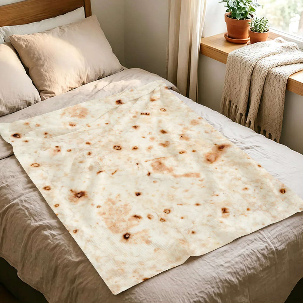 Funny Food Mexican Tortilla Blanket Soft Warm And Thick Perfect For Bedroom Living Room Bed Sofa Camping Picnic Office Gift