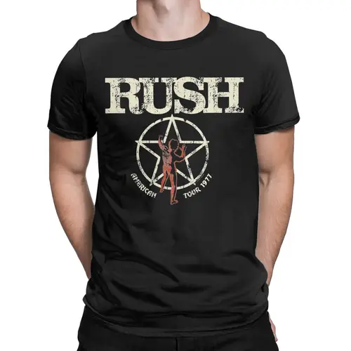 Imagen 2 del producto Camiseta Rush Band para hombre, camisetas novedosas de algodón puro, camisetas con cuello redondo, ropa de manga corta de verano