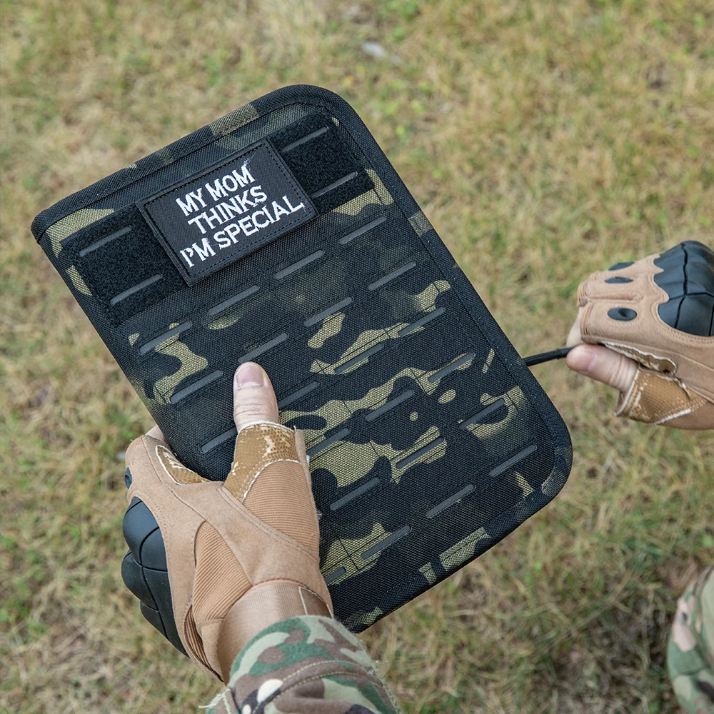 Multi-Storage Tactical Notebook Cover Notepad with Zipper for Tactical Gear and Organizer Presentation Folder with Pockets