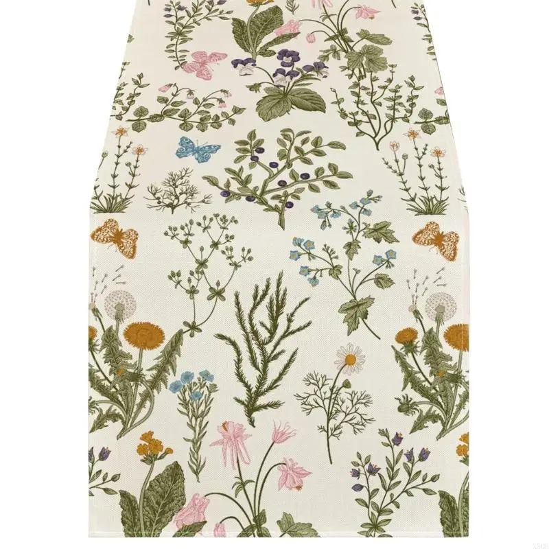2025 New Reversible Florals Tablecloth Soft Washable Fabric Centerpiece for Kitchen Party