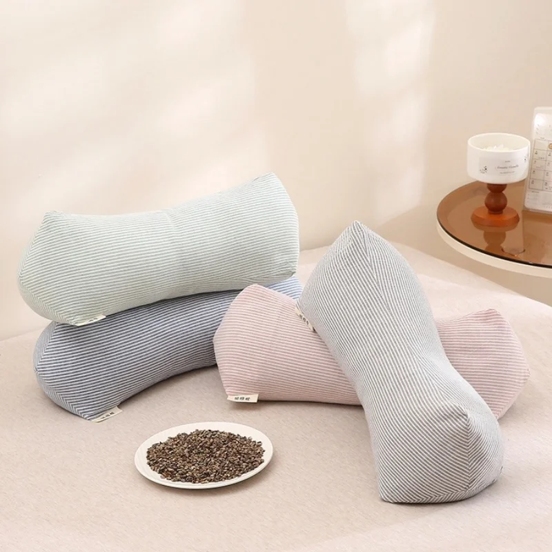 

Natural Buckwheat Hull Cervical Pillow -Triangular Traction&Stretching Neck Support Pillow for Fatigue Relief&Wellness,Striped