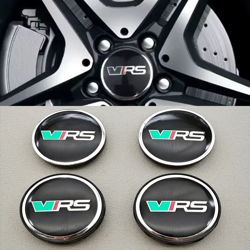 4pcs 56mm 60mm Car Wheel Center Hub Cap Rim Cover VRS Logo Emblem Sticker For Skoda Octavia Fabia Kamiq Kapoq Kodiaq Rapid SCALA