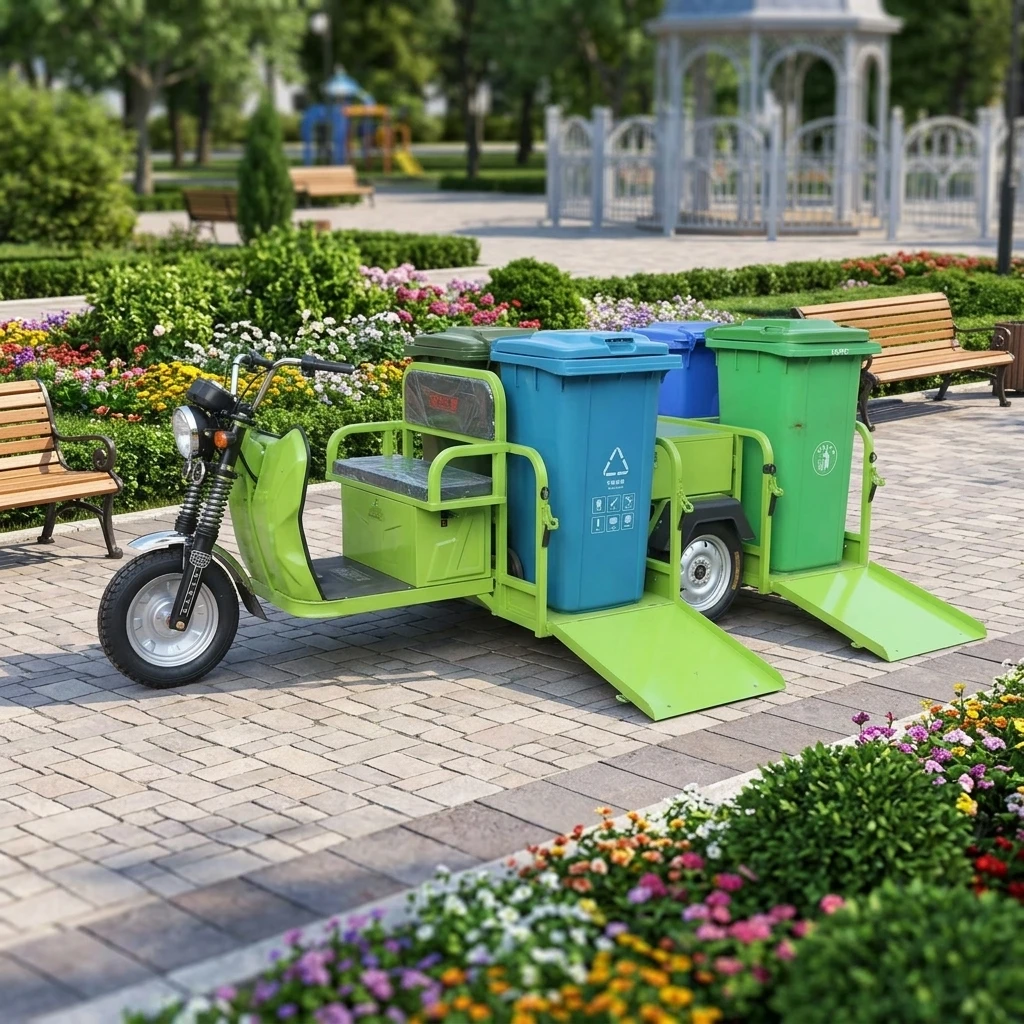 Municipal Sanitation Electric Tricycle Waste Cleaning Transport Three Wheeler