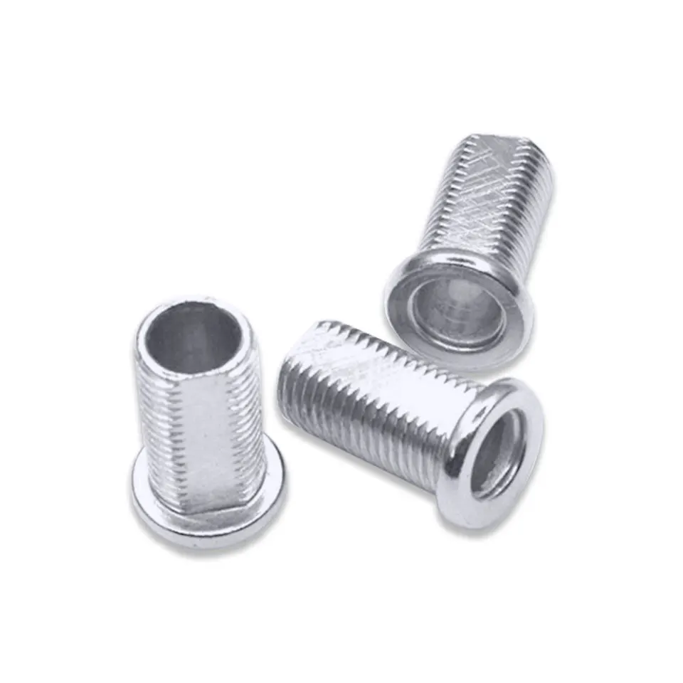 5pcs M10 Chamfered Round Head Cap Flat Tooth Hollow Tooth Pipe Screw Rod Pitch 1.0mm Connector