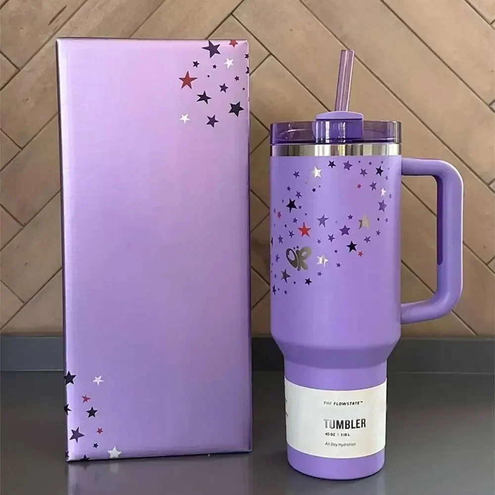 Miniso Cup Tumbler con manico Vacuum Cups Travel Car Mug capacità bottiglia d'acqua viola