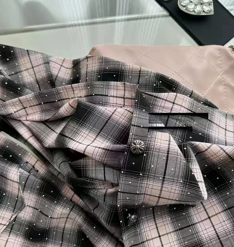 العصرية الماس المزخرف صف واحد زرر irt الكورية Sle تخفيف منقوشة طويلة Sve فضفاضة تناسب البوليستر