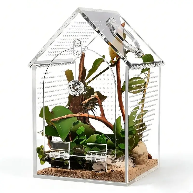 

Вентилируемый террариум для рептилий, небьющийся акриловый чехол для разведения рептилий со съемной крышкой для образования см