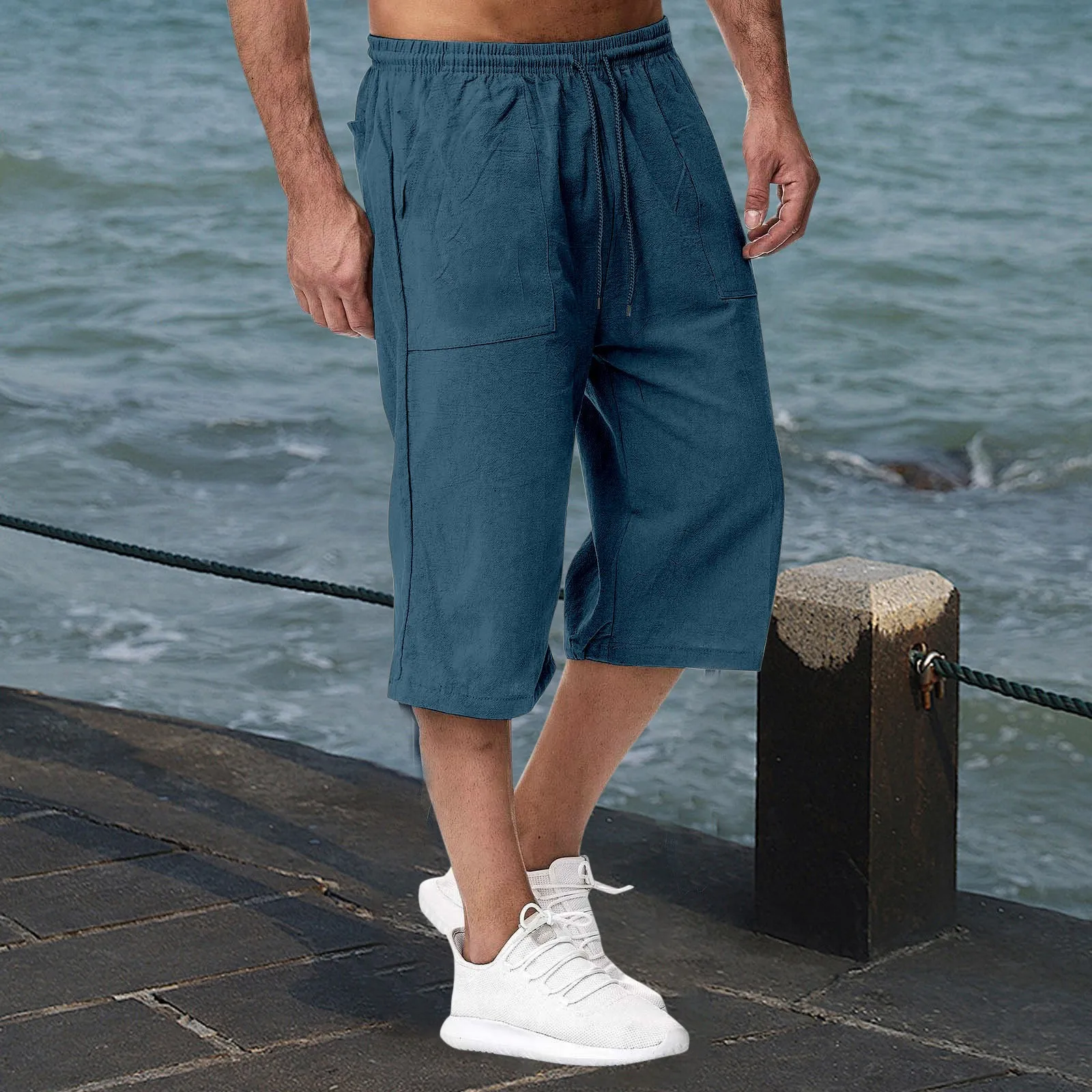 Men'S Casual Shorts Sports Beach Shorts Summer Five Quarter Trousers For Man Holiday Leisure Pant Fashion Slacks Ropa Hombre