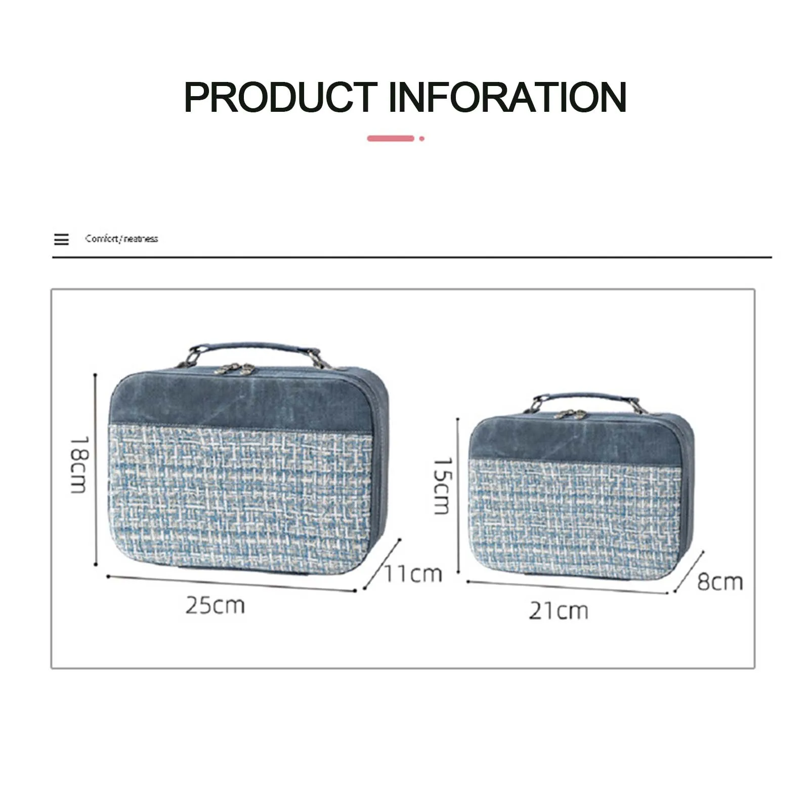 Stylish Women's Stitching Plaid Cosmetic Case Multipurpose Lightweight Wash Bag Birthday Anniversary Gift