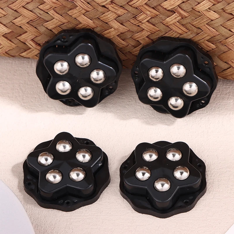 4Pcs Self Adhesive Caster Wheels Super Load-bearing 5 Beads 360° Rotating Wheels For Home Appliances Storage Boxes
