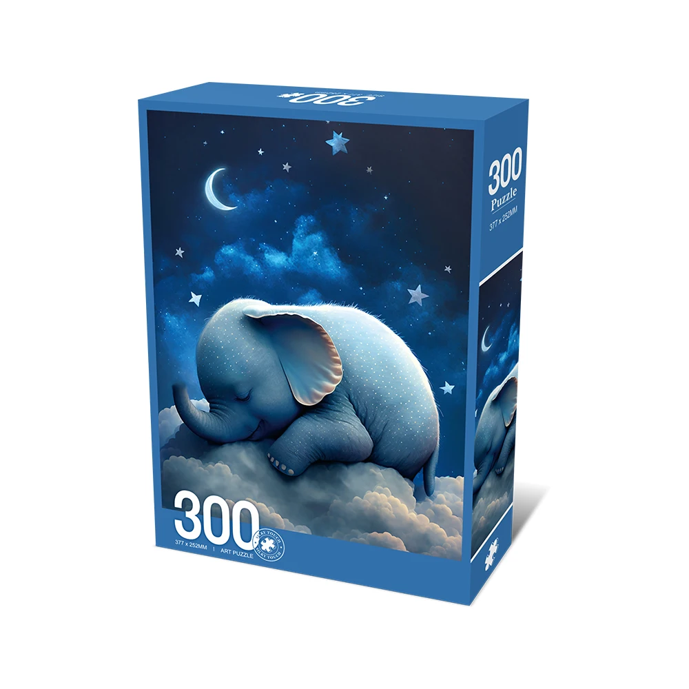 بانوراما الألغاز للبالغين/الأطفال 300 قطعة الطفل الفيل النوم الألغاز العائلات ألعاب لعبة للمنزل ديكور فني الألغاز 15 "x 1