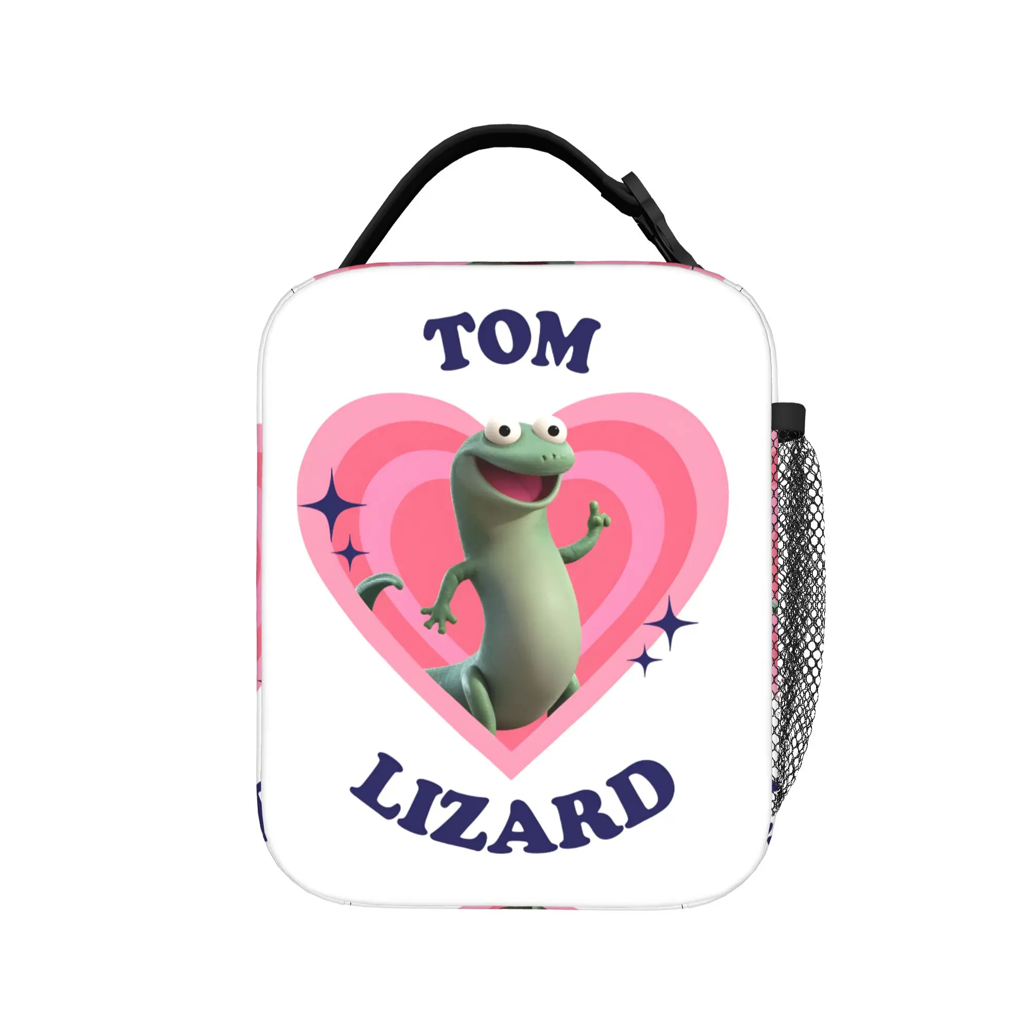 Hoppers Tom Lizard Lunch Bag  Portable Zipper Lunch Box Women Travel Print Cooler Bag Fun Oxford Thermal Lunch Bags