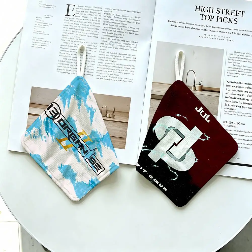 Rapper Jul Hanging Kitchen Towel, Polyester Cotton Fabric, Absorbent Hand Wiping Towel for Home Dormitory
