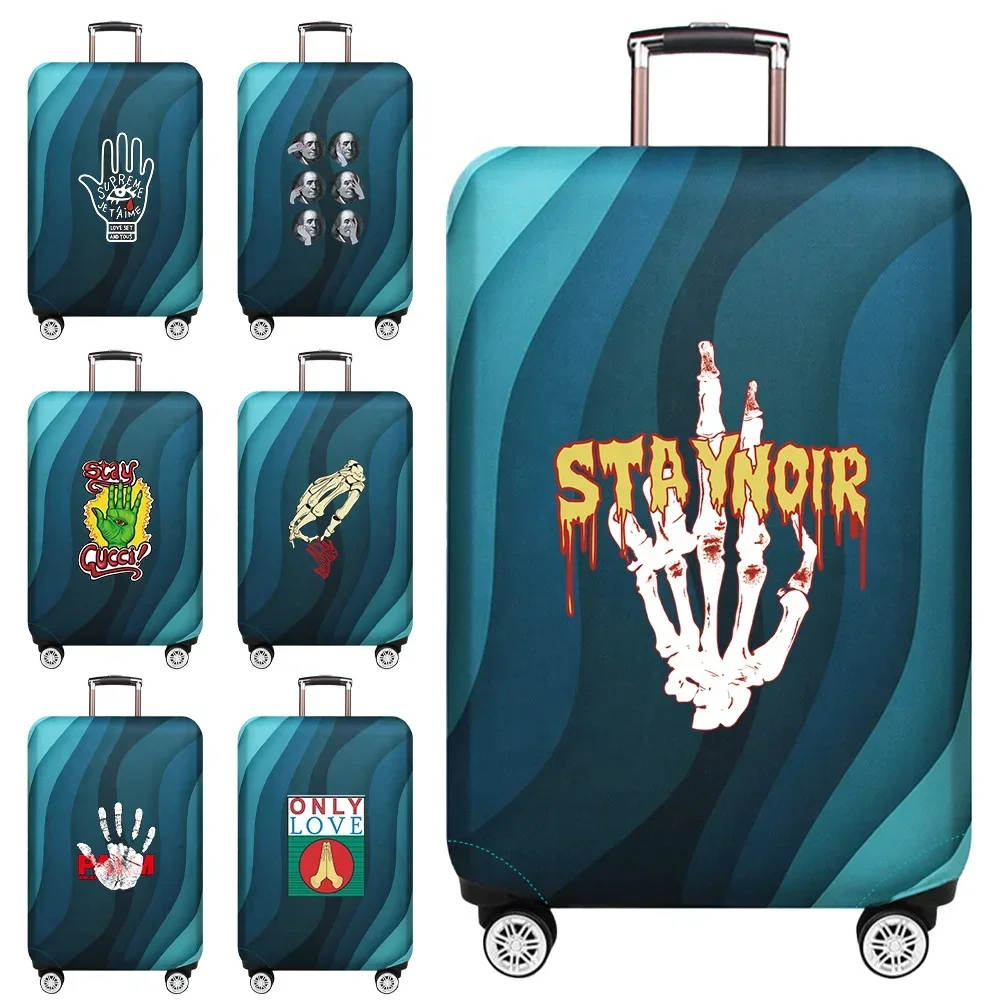 Travel Suitcase Set Is Suitable for 18-32 Inch Stretch Fabric Covers Travel Accessories Luggage Protection Covers Hand Printing