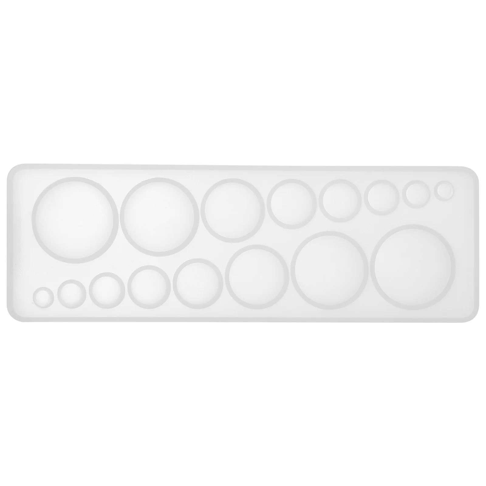 

Epoxy Mould DIY Multi Round Shape Time Silicone Mould Mirror Polishing Model Board for Home DIY Craft (White)