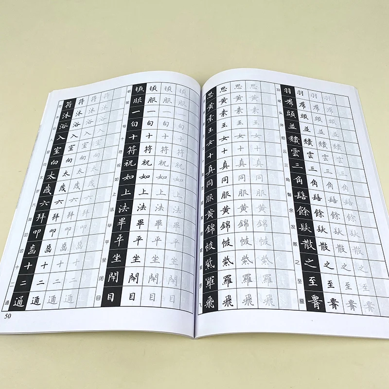 Chinese Small Regular Script Copybook Hard Pen Copybook Ling Fei Jing Basic Stroke Brush Calligraphy Copying Book HD Enlarged