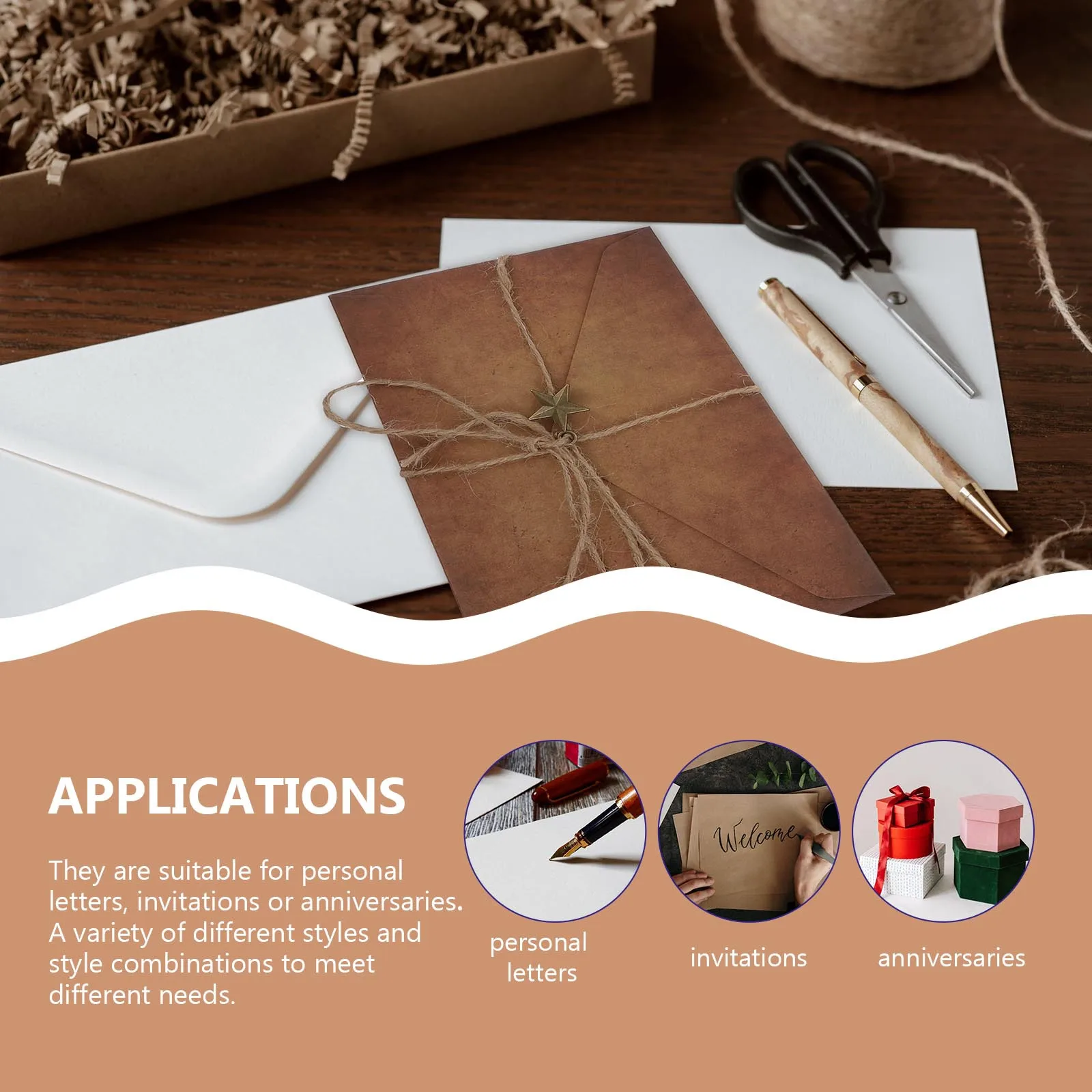 3 set 3 Sets Vintage Letter Paper Kraft Envelopes Looking Writing Stationery Set For Invitation Blessing Cards Notes