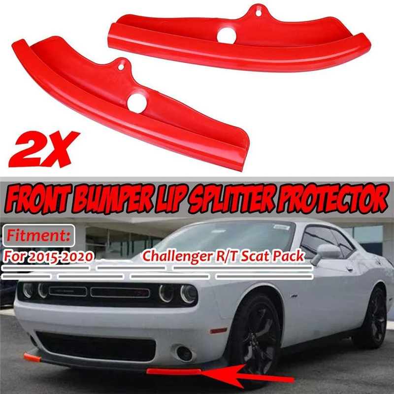 -AT52 Front Bumper Lip Protector Cover For Dodge Challenger Scat Pack 2015-2020 Bumper Diffuser Spoiler Splitter Guard