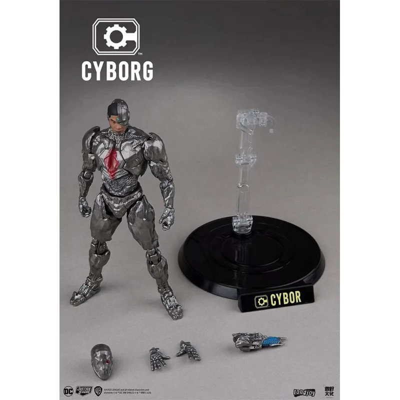 Figurine d'action Cyborg Victor Stone, modèle d'anime, jouets cadeaux, Collection DC, Original, en stock, échelle 1:9, Har Joy