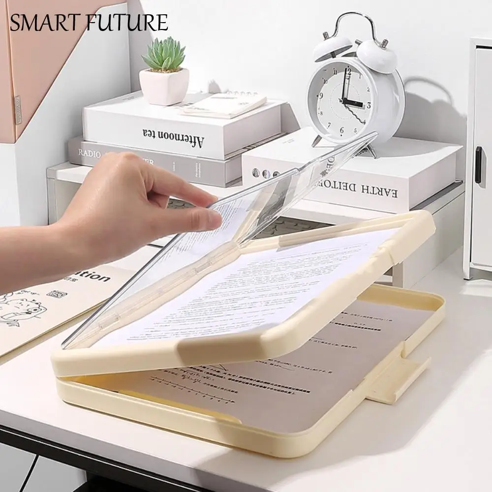 

Multi Functional A4 Folder Large Capacity File Organizer Clamp Storage Box Korean Simple Integrated Document Board Drawing