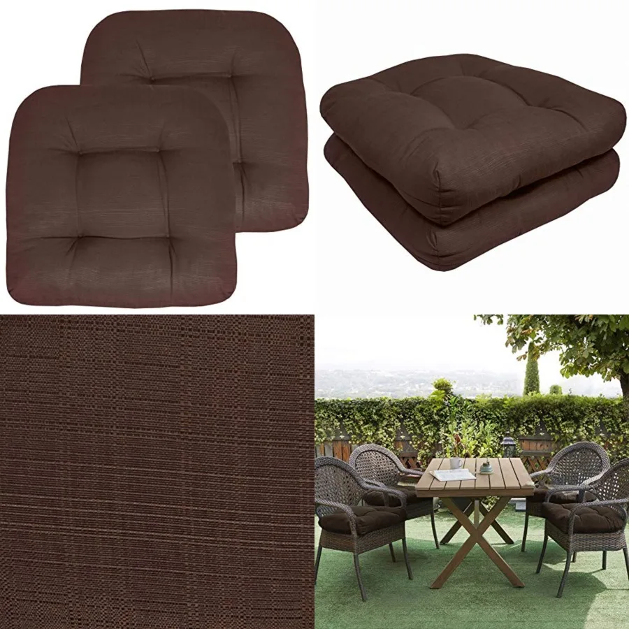 

Patio Cushions Outdoor Chair Pads Premium Comfortable Thick Fiber Fill Tufted 19" x 19" Seat Cover, Count of 1