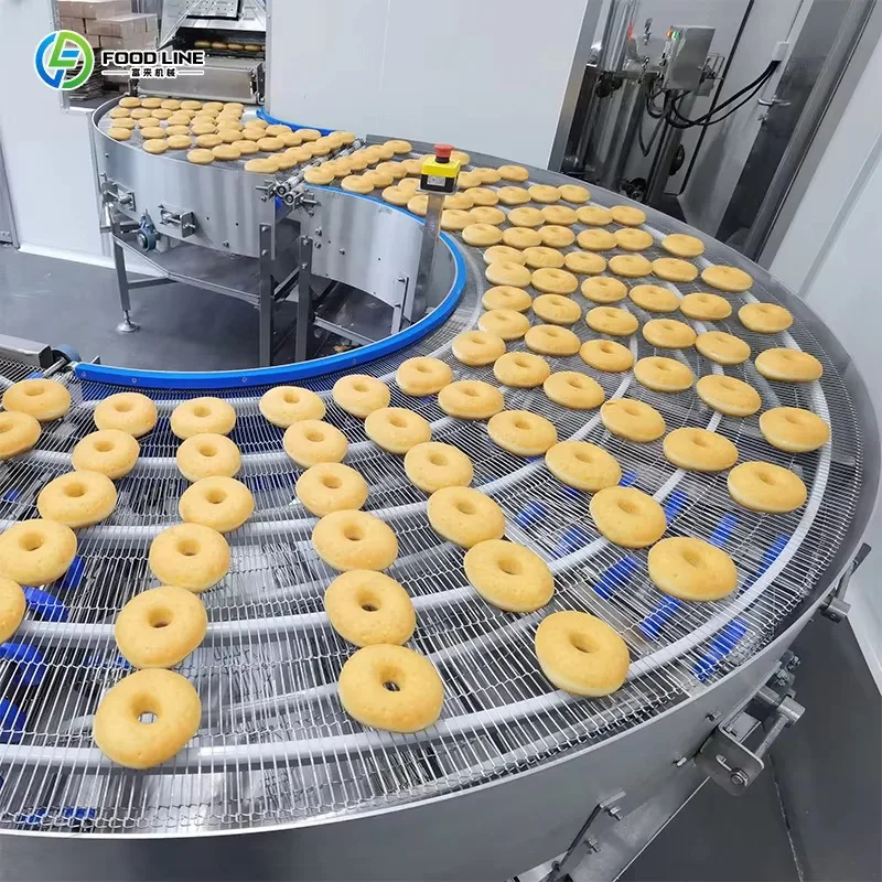 Customized Stainless Steel PLC Touch Screen Ring Donut Forming Frying Glazing Integrated Food Machine Doughnut Production Line