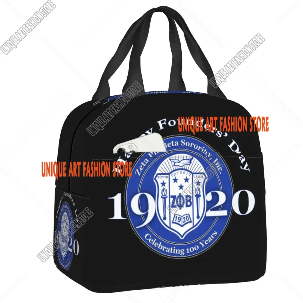 Zeta Phi Beta Geïsoleerde Lunch Tas voor Vrouwen Herbruikbare Thermische Koeler Voedsel Lunchbox Kids School Kinderen Picknick Container Tote