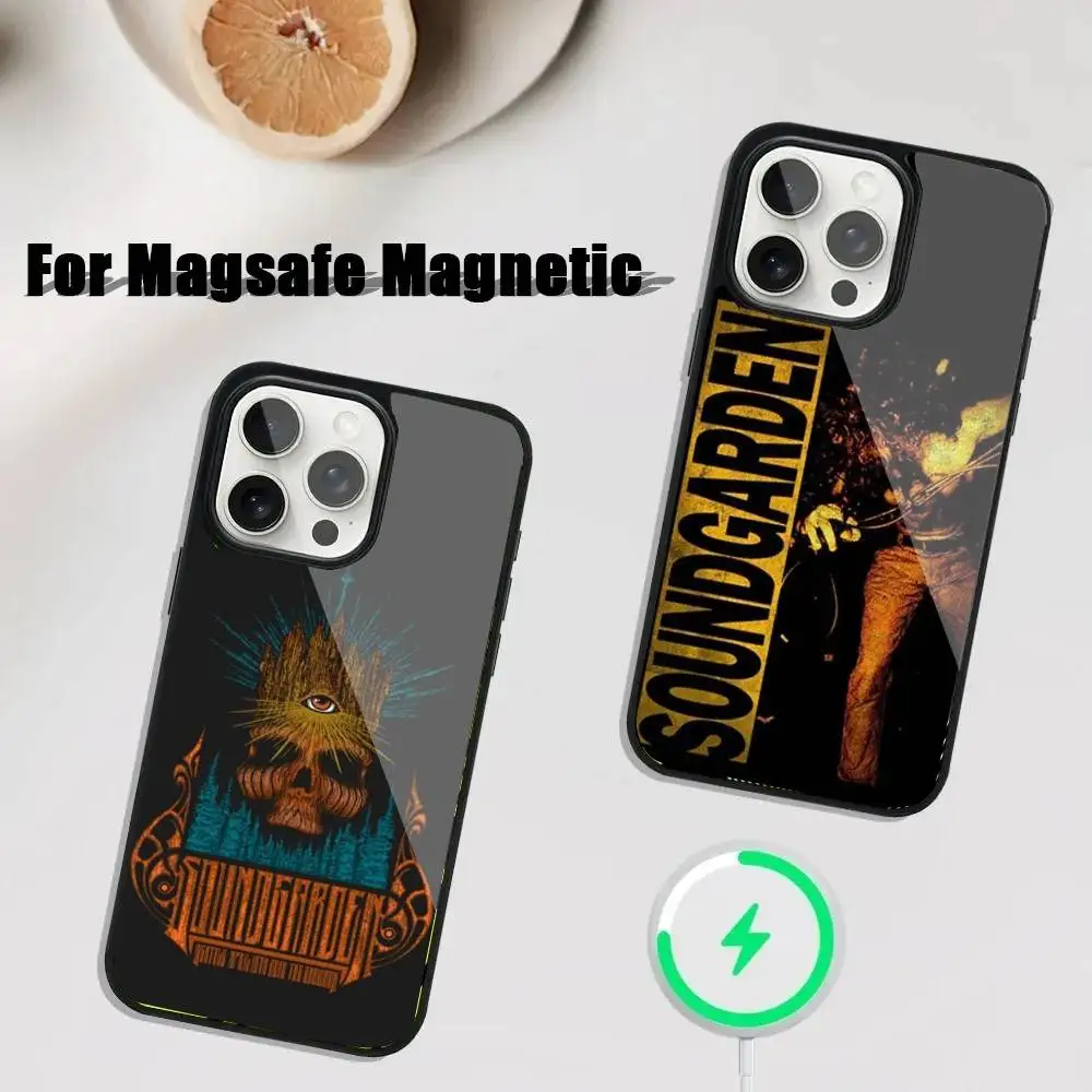 

S-Soundgarden Music Band Phone Case For iPhone 16,15,14,13,12,11,Plus,Pro,Max Mini Magsafe Magnetic Wireless Charging