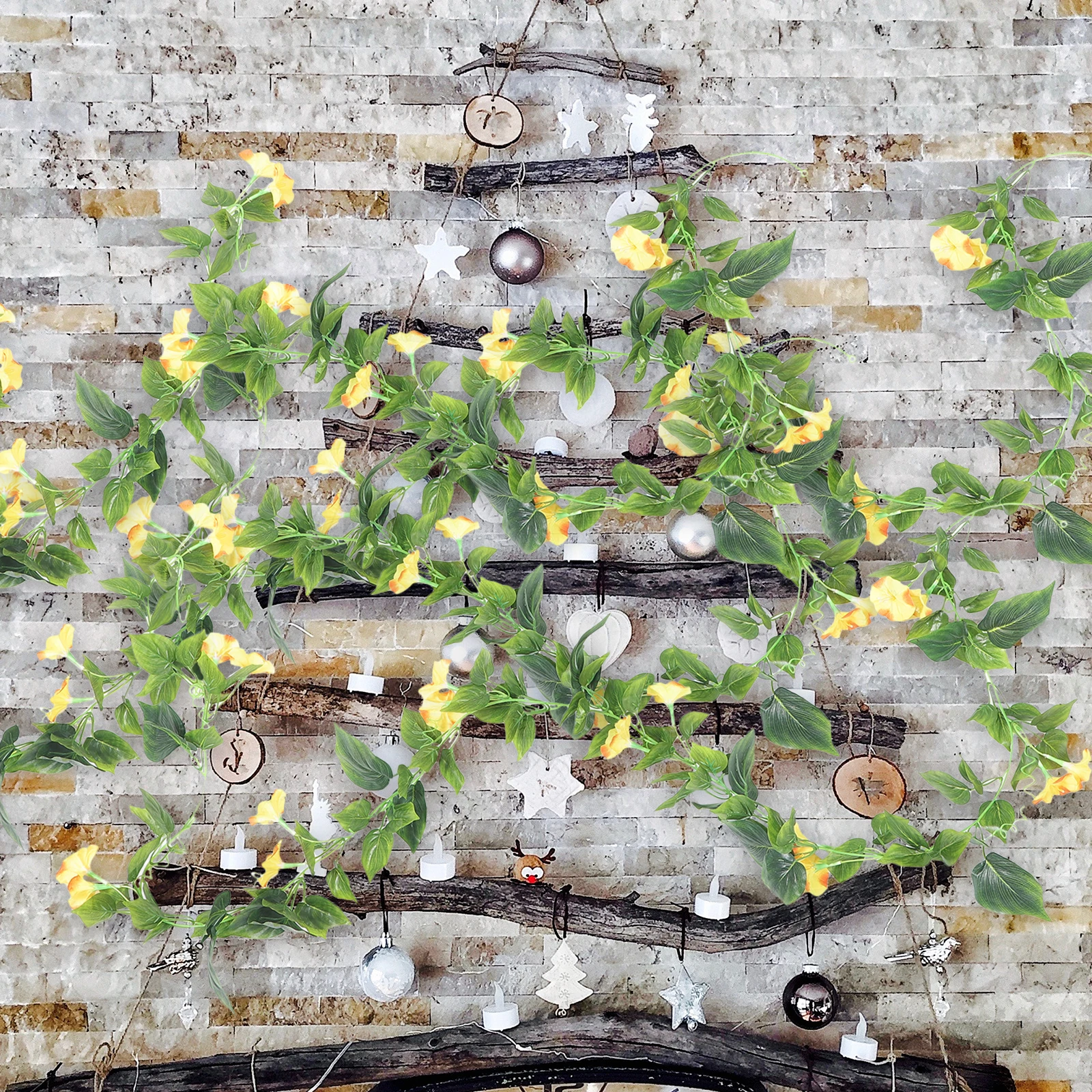 

2 Pcs Simulated Vine Flowers Fake Greenery Artificial Garland Plants Hanging Blue Artifical Vines Decor Morning Glory Outdoor