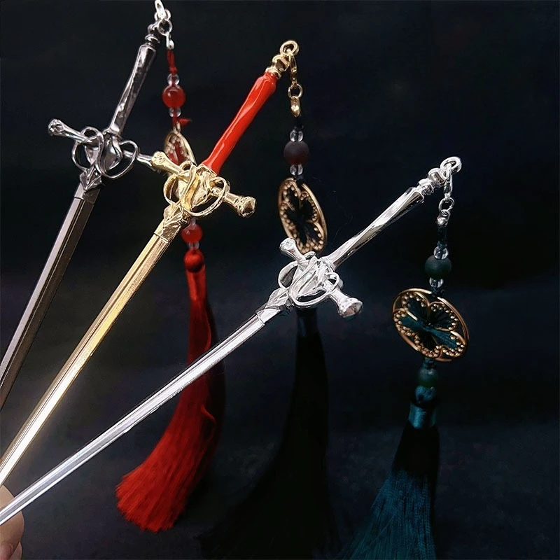 Ancient style sword tassel hairpin Hanfu plate hair accessory hairpin high-end feeling new Chinese style step rocking hairpin